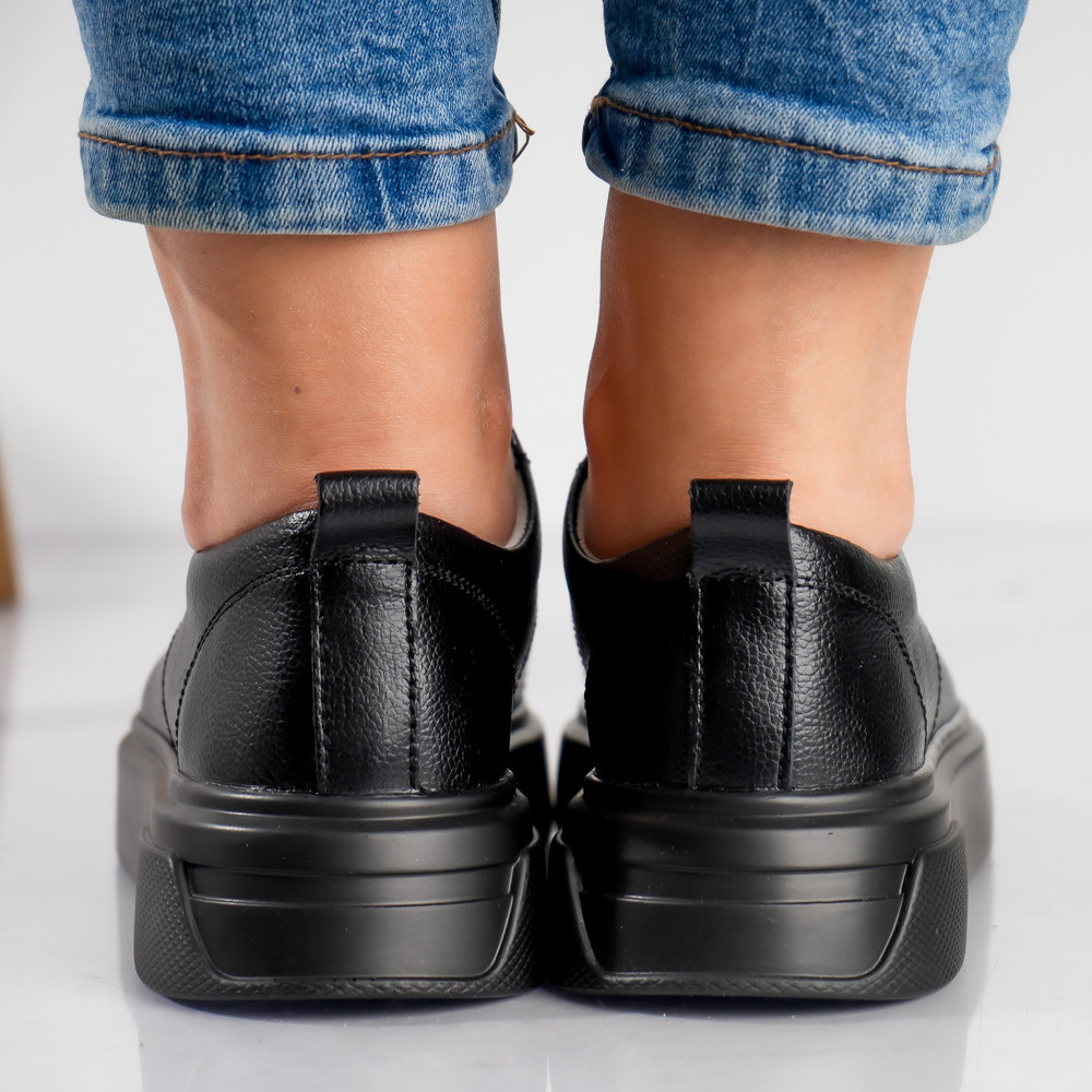 Pantofi dama casual Negri din Piele Naturala Agreta - poza 5