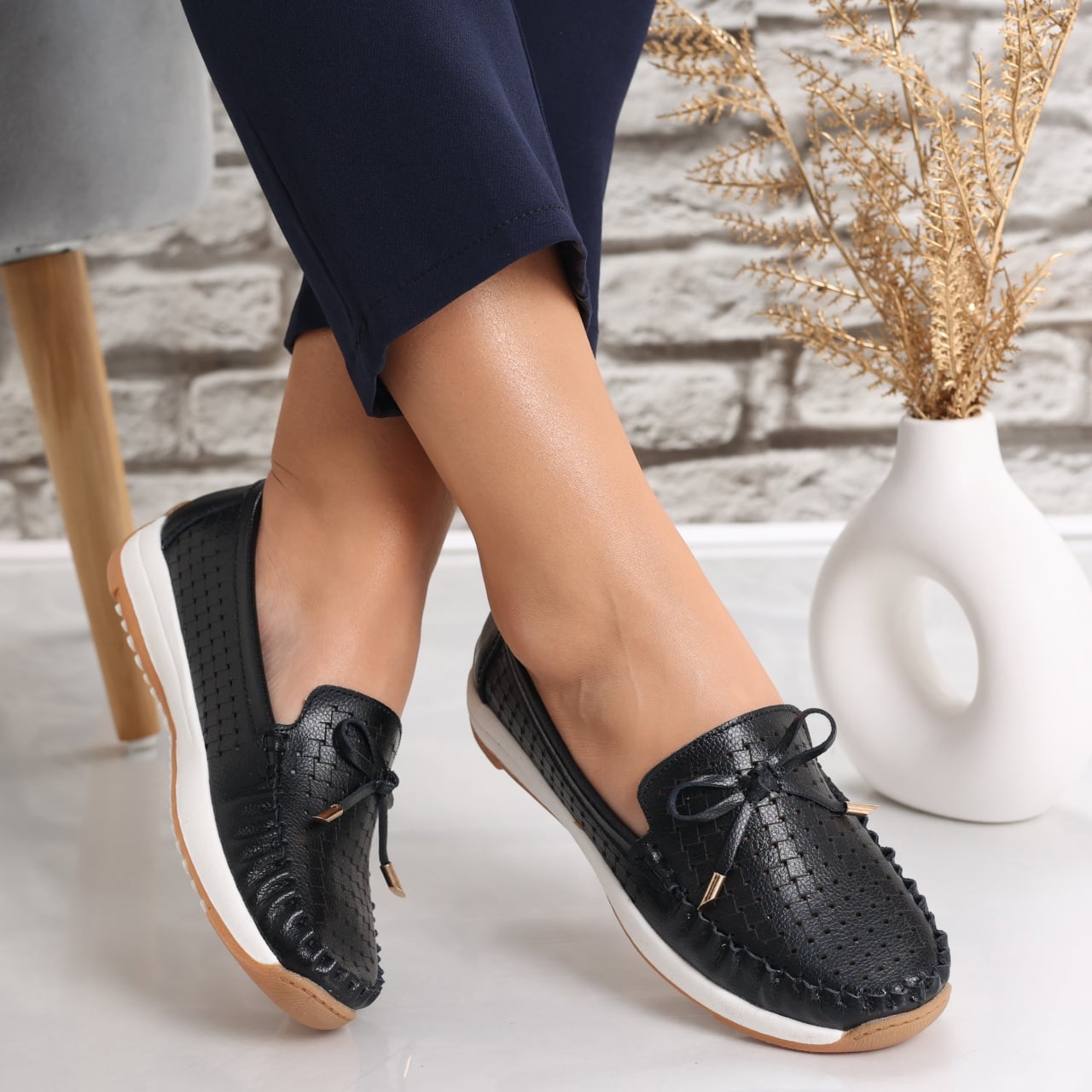 Pantofi dama casual Negri din Piele Naturala Alinca - poza 1