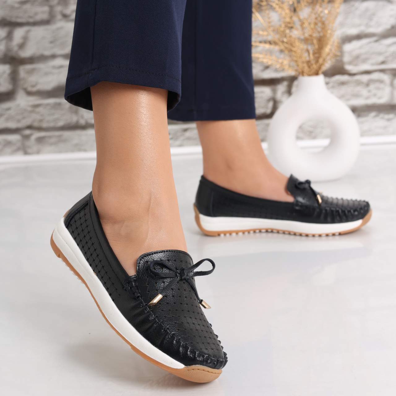 Pantofi dama casual Negri din Piele Naturala Alinca - poza 4