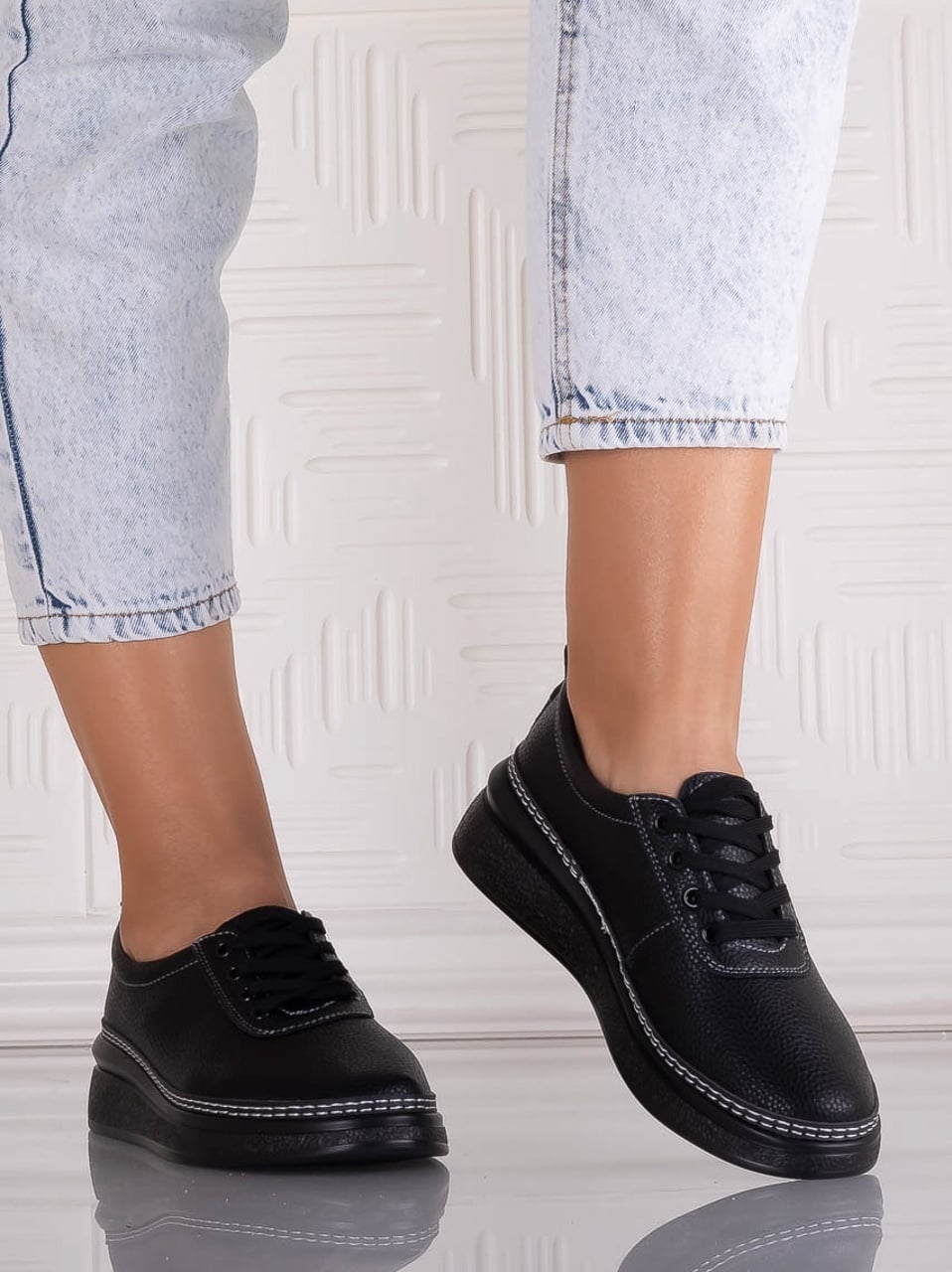 Pantofi dama casual Negri din Piele Naturala Alonsa - poza 1