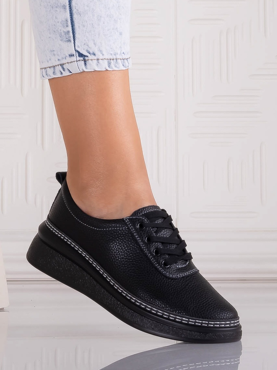 Pantofi dama casual Negri din Piele Naturala Alonsa - poza 2