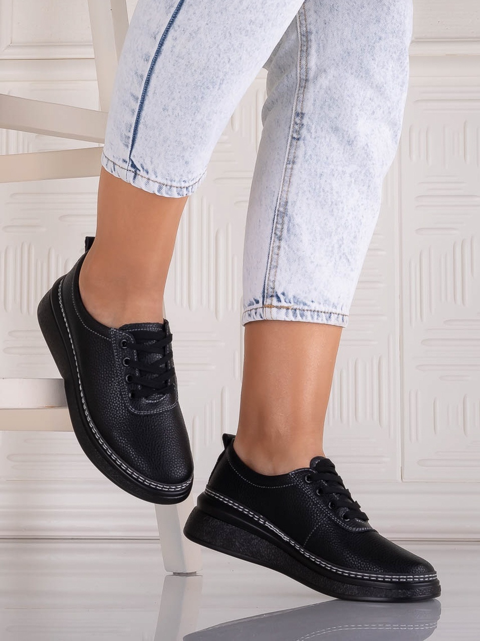 Pantofi dama casual Negri din Piele Naturala Alonsa - poza 3