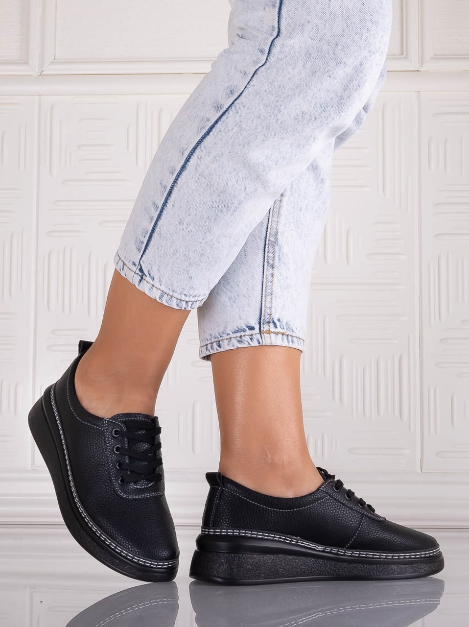 Pantofi dama casual Negri din Piele Naturala Alonsa - poza 4