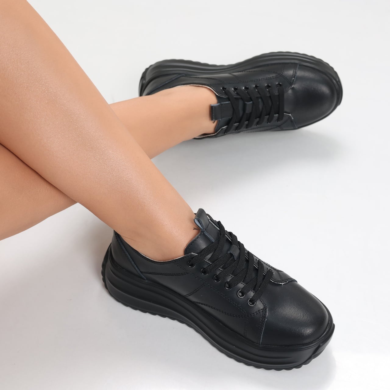 Pantofi dama casual Negri din Piele Naturala Amelsa - poza 1