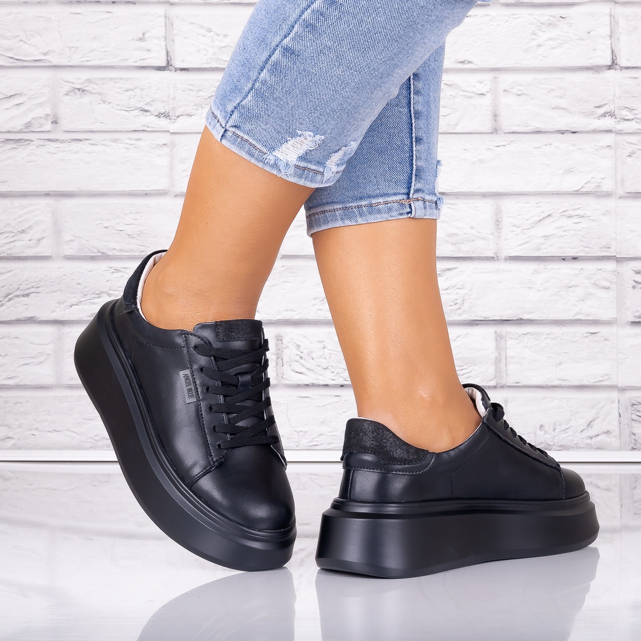 Pantofi dama casual Negri din Piele Naturala Arselia - poza 1