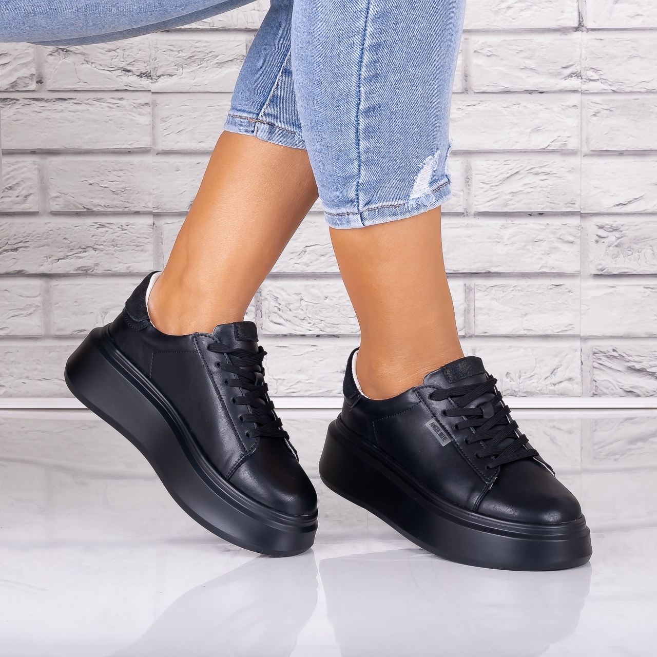 Pantofi dama casual Negri din Piele Naturala Arselia - poza 2