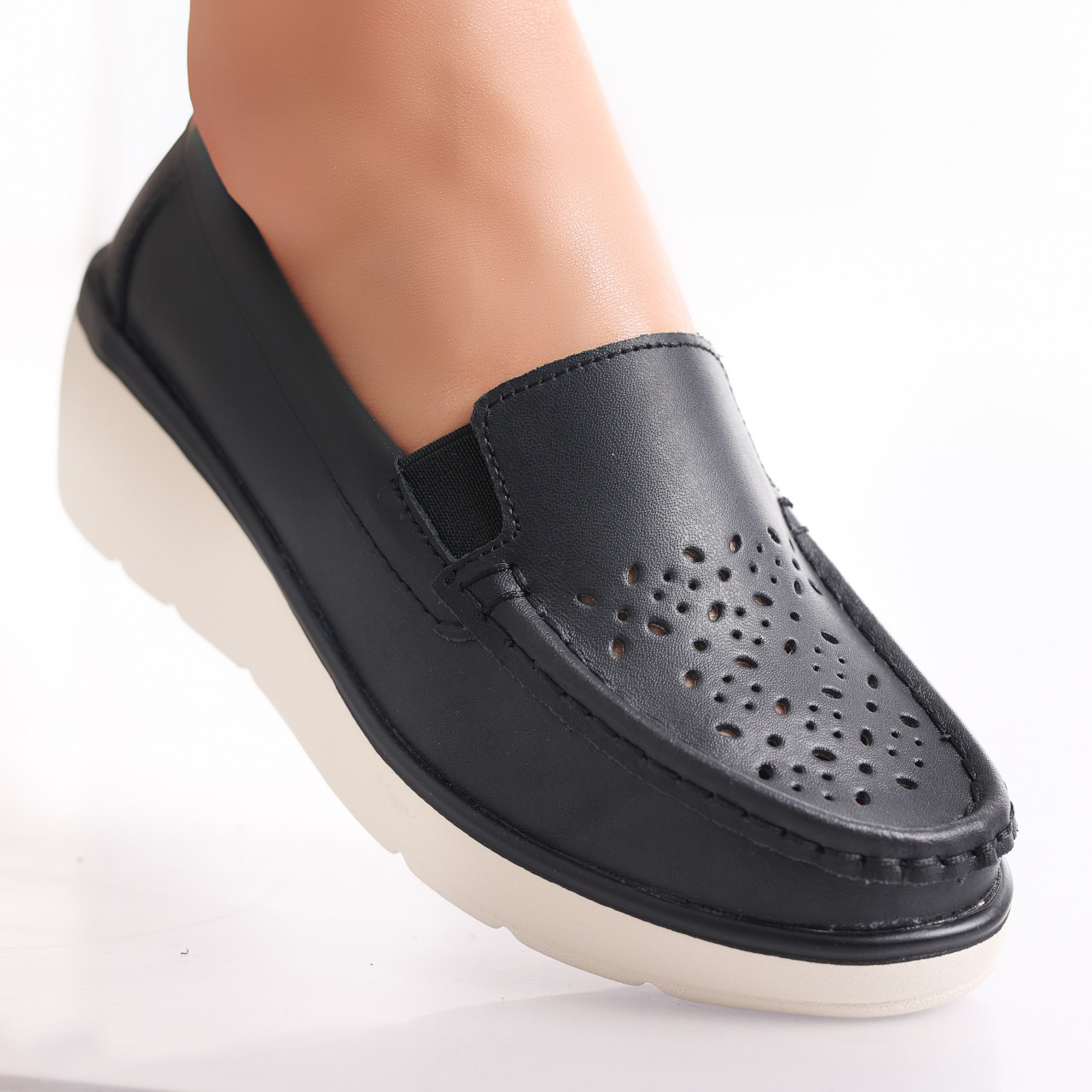Pantofi dama casual Negri din Piele Naturala Avril - poza 1