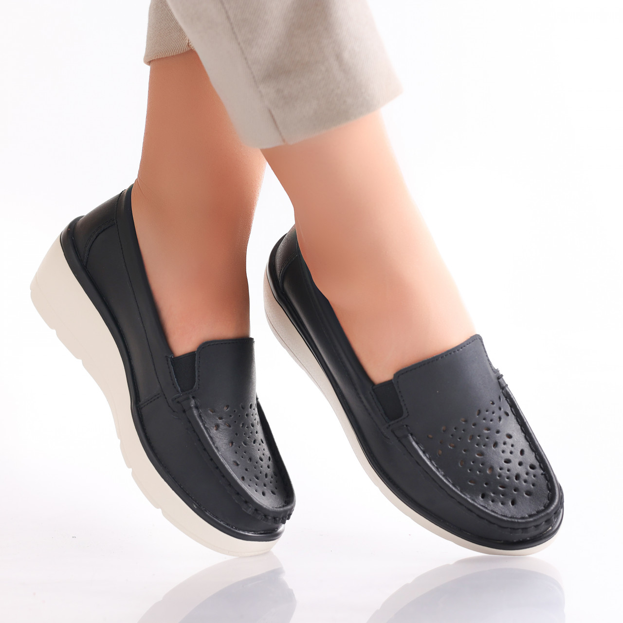 Pantofi dama casual Negri din Piele Naturala Avril - poza 2