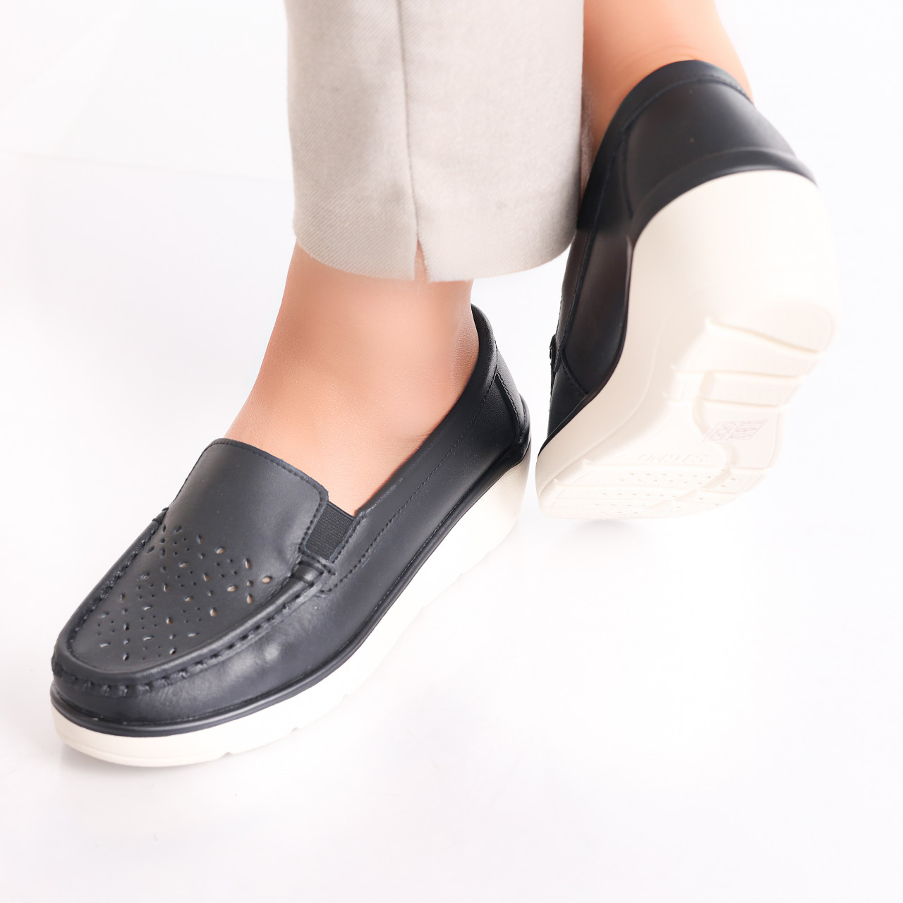Pantofi dama casual Negri din Piele Naturala Avril - poza 5