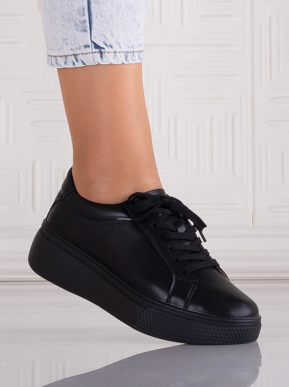 Pantofi dama casual Negri din Piele Naturala Aziva - poza 2