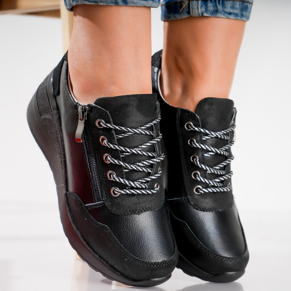 Pantofi dama casual Negri din Piele Naturala Bilon - poza 2
