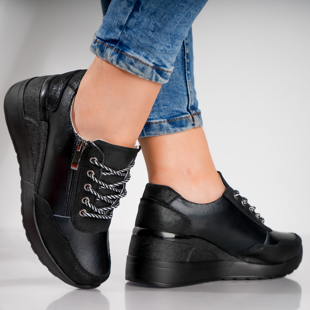 Pantofi dama casual Negri din Piele Naturala Bilon - poza 4
