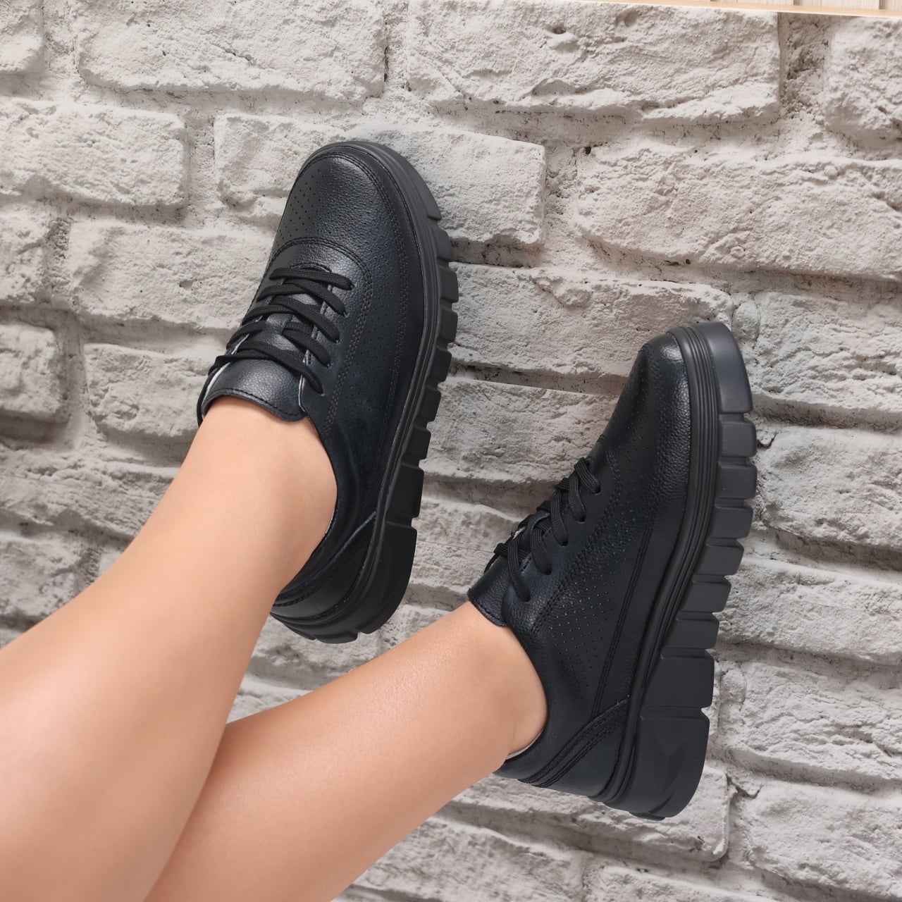 Pantofi dama casual Negri din Piele Naturala Brynin - poza 2