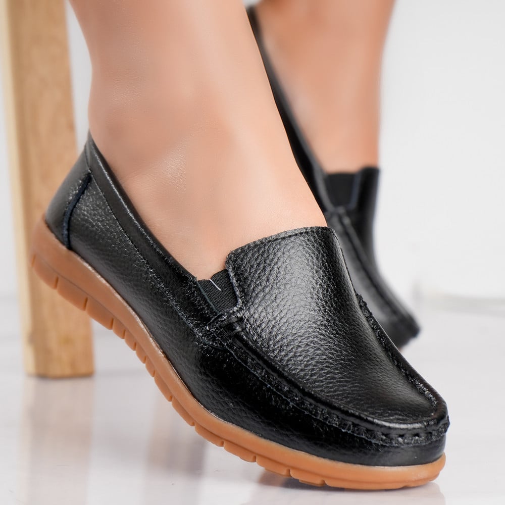 Pantofi dama casual Negri din Piele Naturala Comoi - poza 1