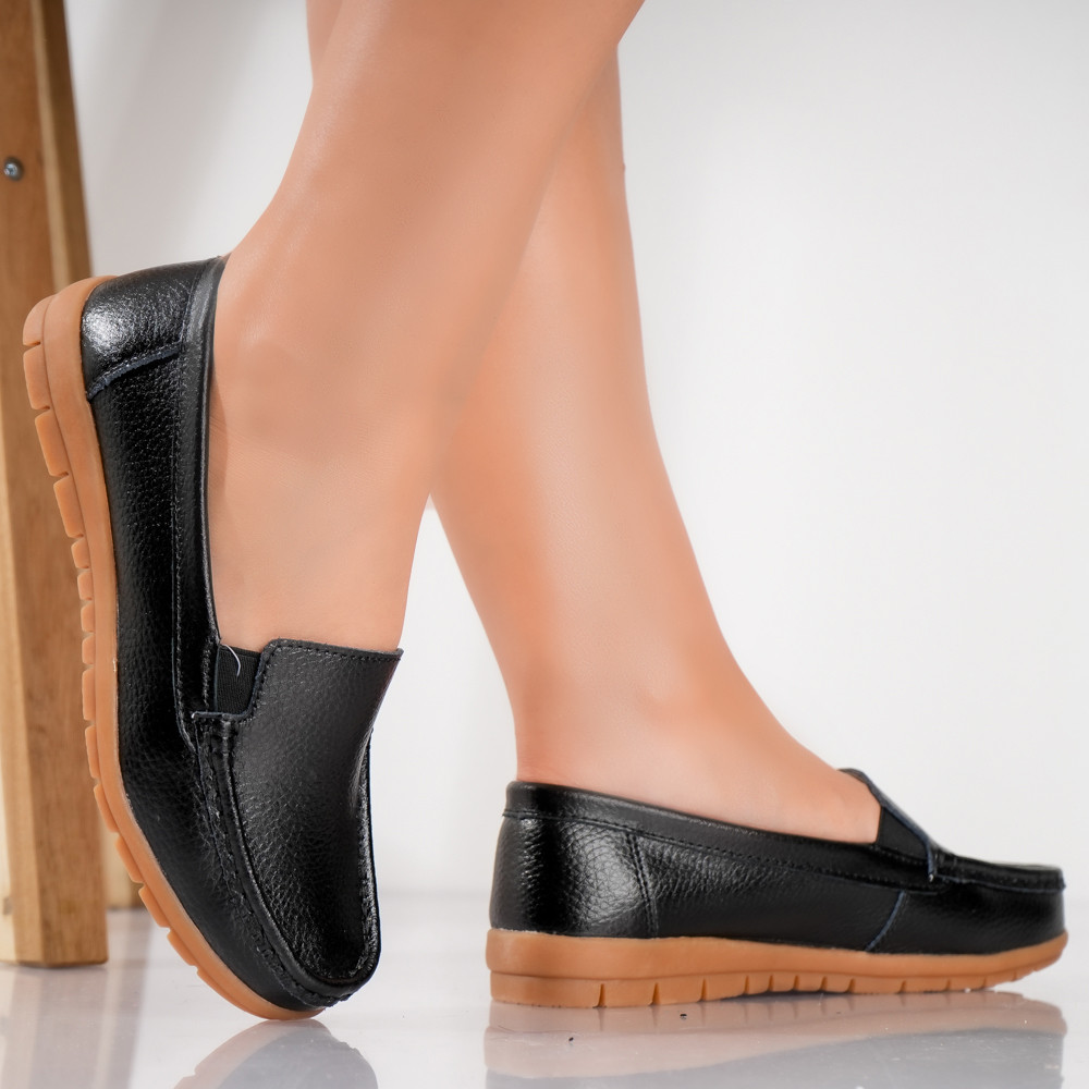 Pantofi dama casual Negri din Piele Naturala Comoi - poza 2