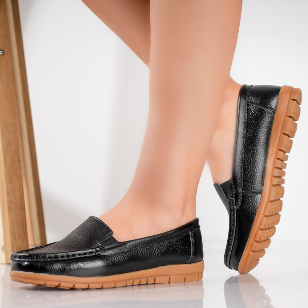 Pantofi dama casual Negri din Piele Naturala Comoi - poza 3