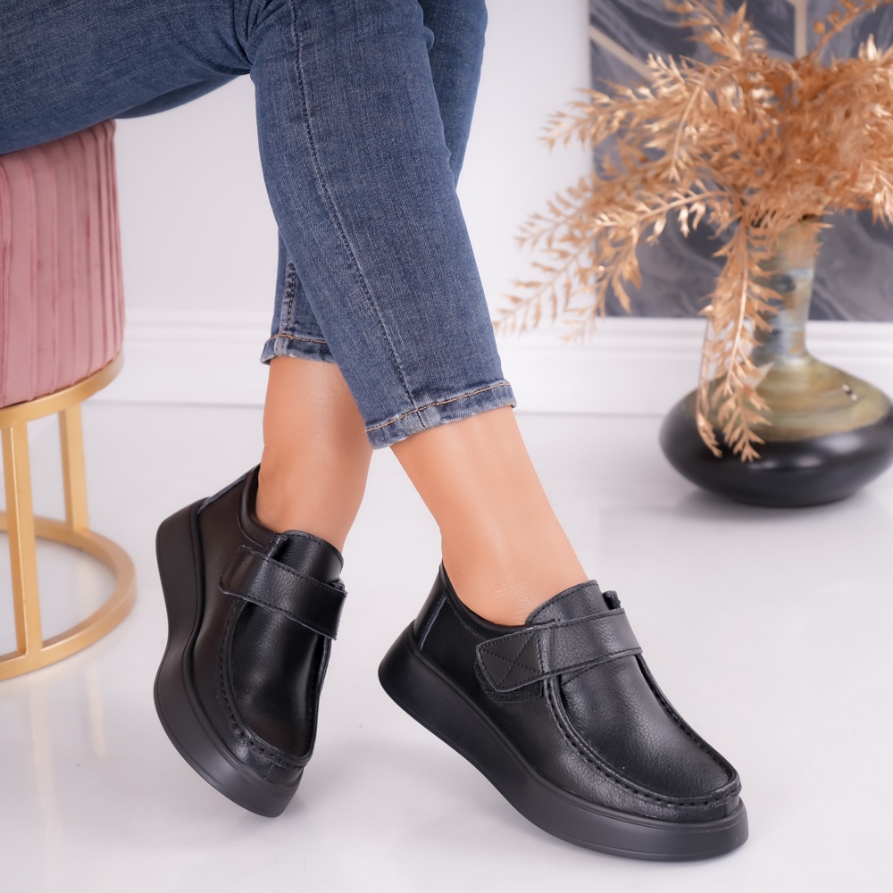 Pantofi dama casual Negri din Piele Naturala Duva - poza 1