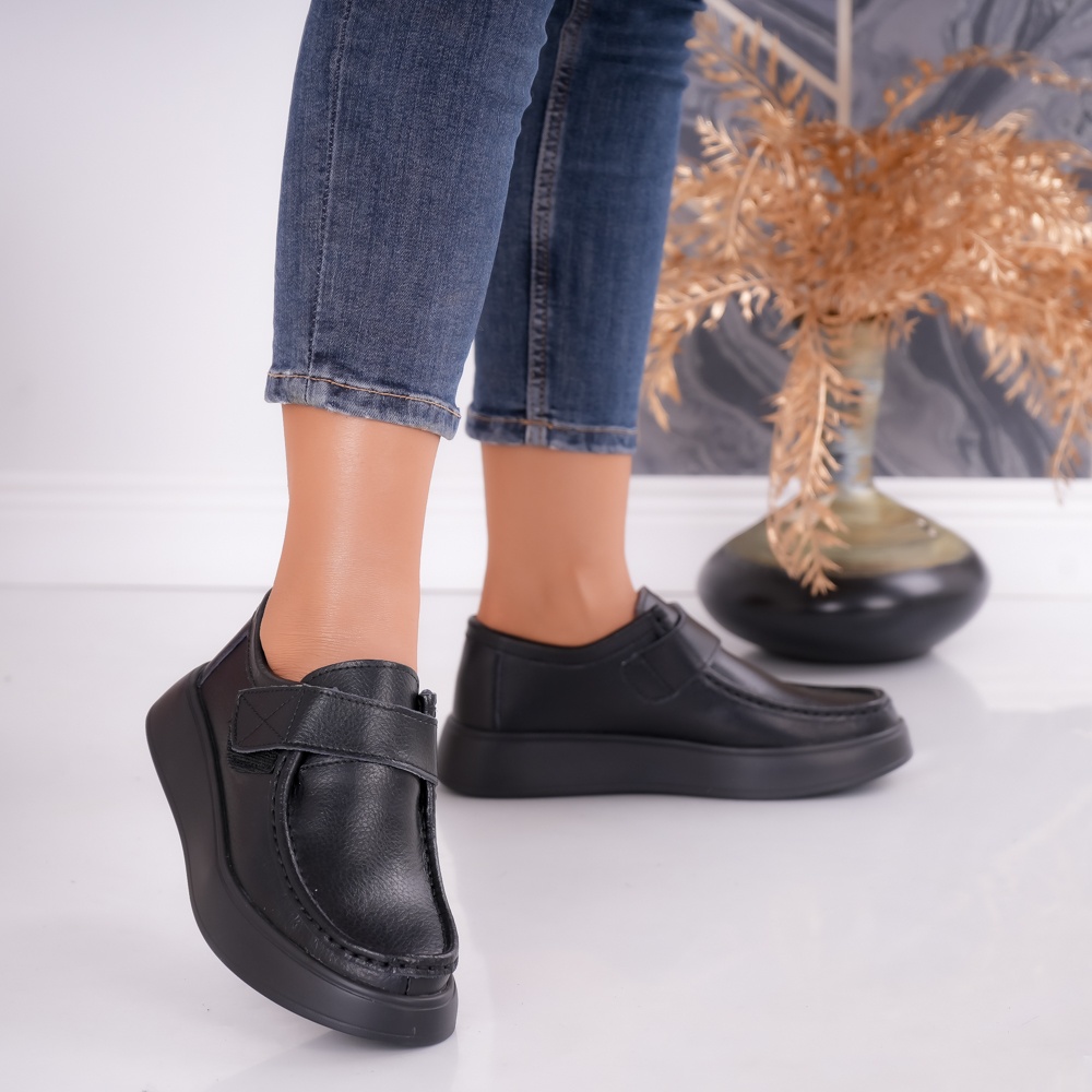 Pantofi dama casual Negri din Piele Naturala Duva - poza 3