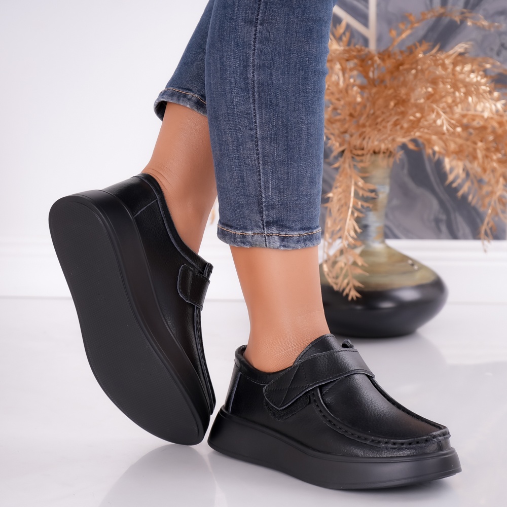 Pantofi dama casual Negri din Piele Naturala Duva - poza 4