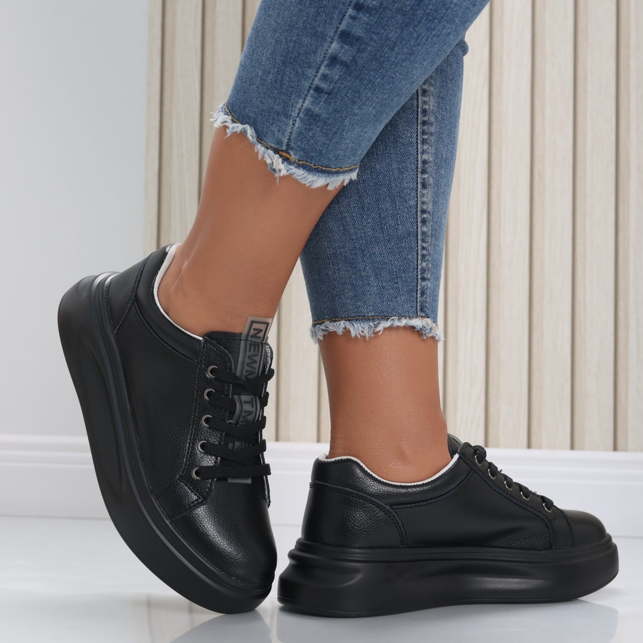 Pantofi dama casual Negri din Piele Naturala Evoya - poza 4