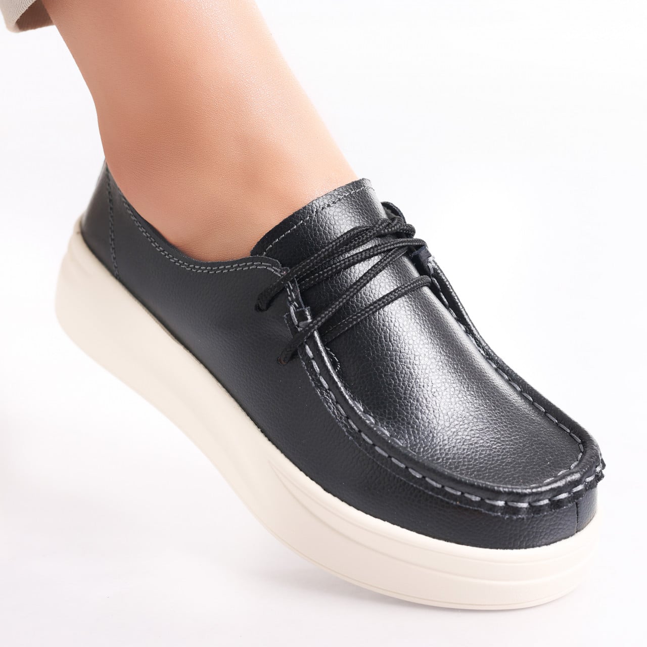 Pantofi dama casual Negri din Piele Naturala Jaile - poza 1