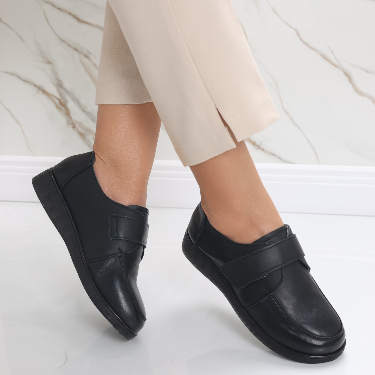 Pantofi dama casual Negri din Piele Naturala Jarin - poza 2