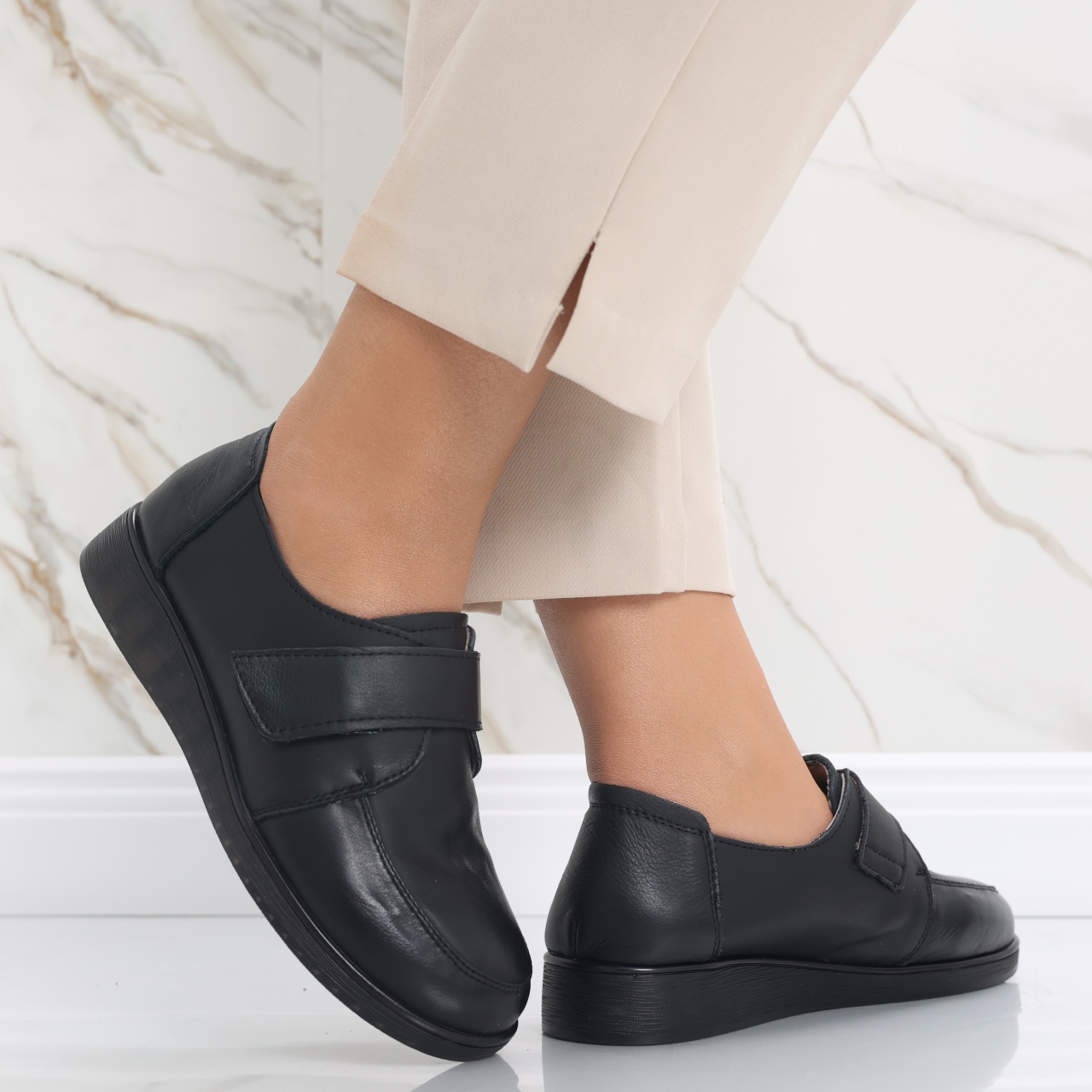 Pantofi dama casual Negri din Piele Naturala Jarin - poza 3