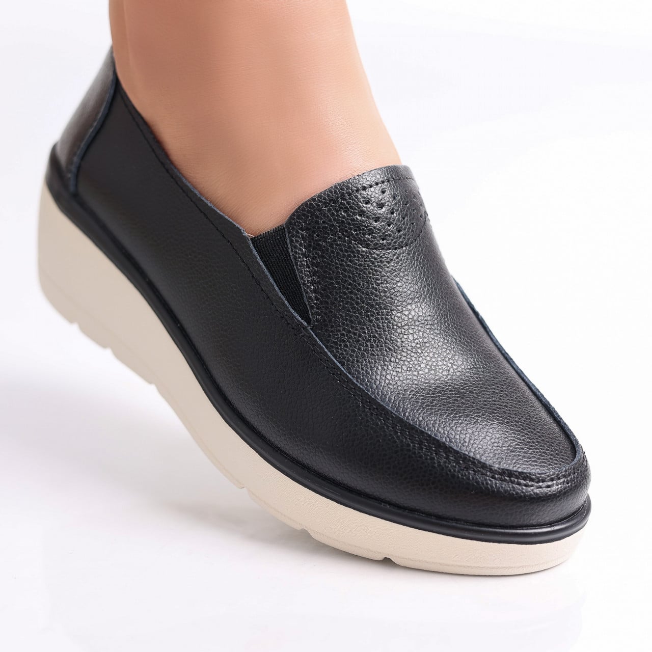 Pantofi dama casual Negri din Piele Naturala Molida - poza 1