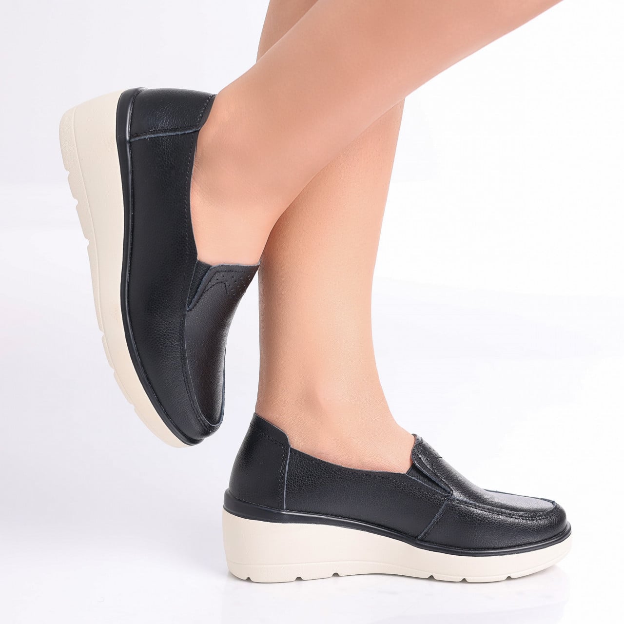 Pantofi dama casual Negri din Piele Naturala Molida - poza 4