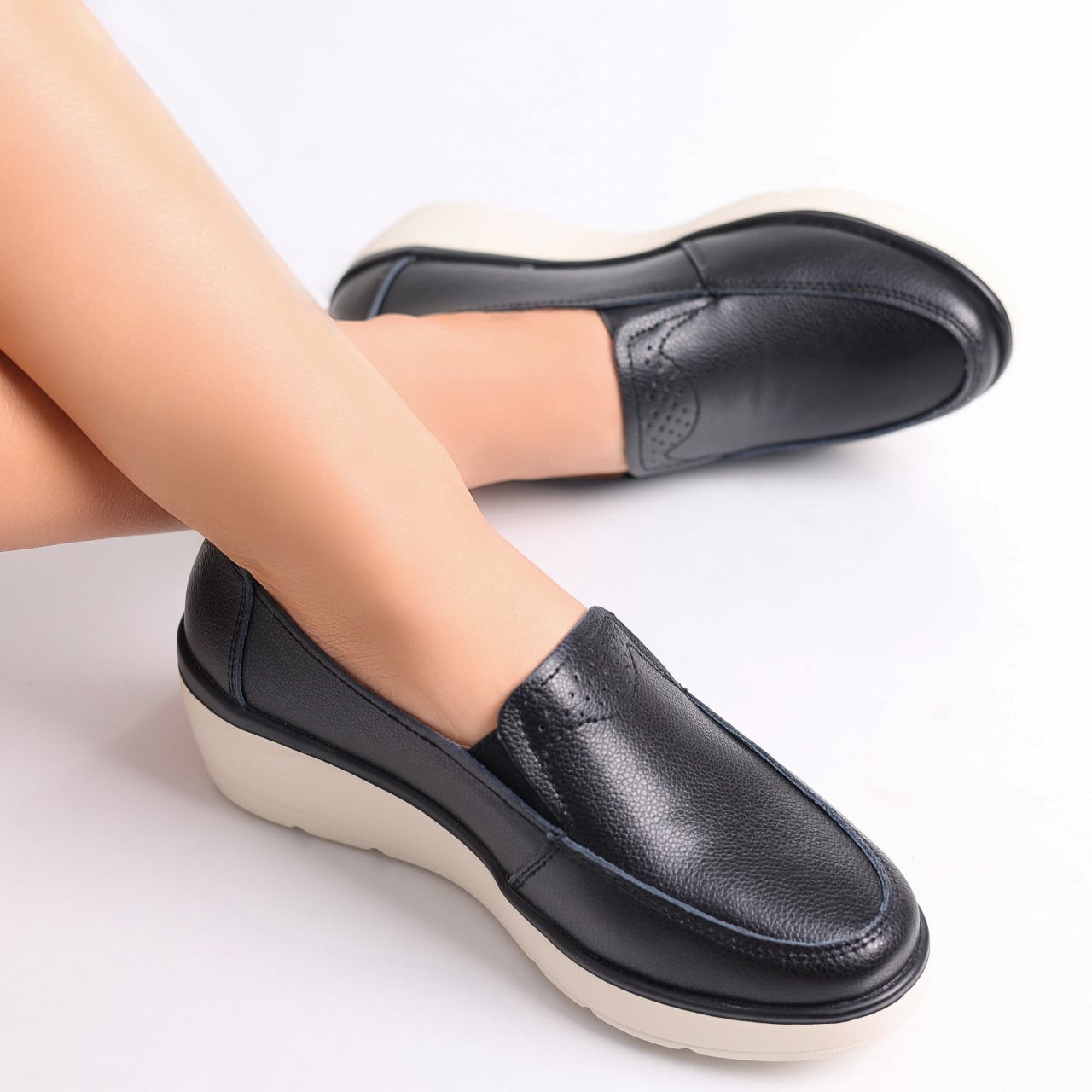 Pantofi dama casual Negri din Piele Naturala Molida - poza 5