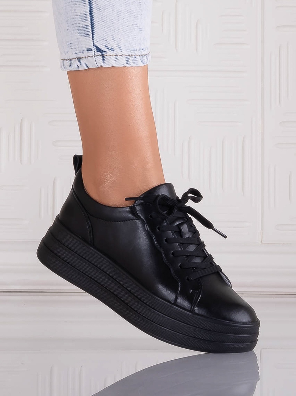 Pantofi dama casual Negri din Piele Naturala Sadrina - poza 2