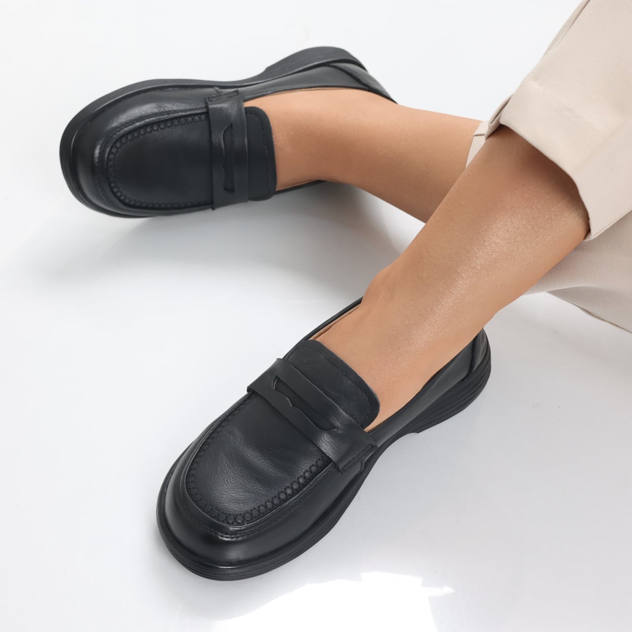 Pantofi dama casual Negri din Piele Naturala Sendiana - poza 1