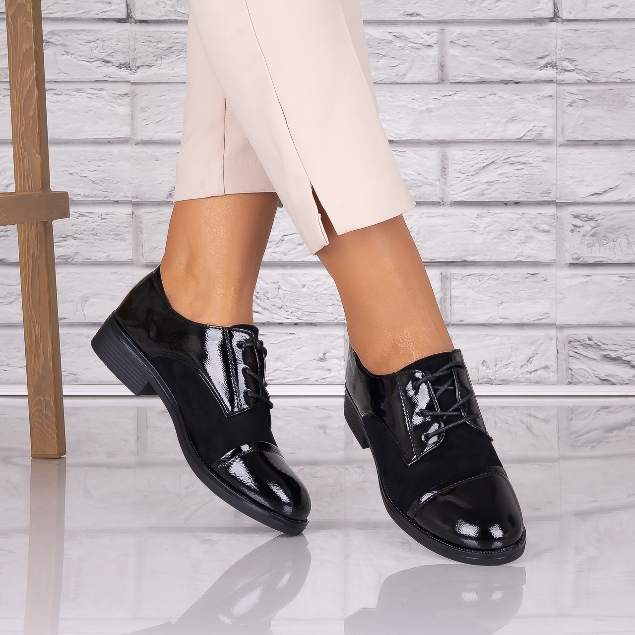 Pantofi dama casual Negri piele ecologica Capricia - poza 4