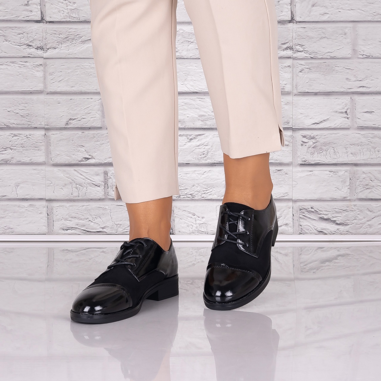 Pantofi dama casual Negri piele ecologica Capricia - poza 5