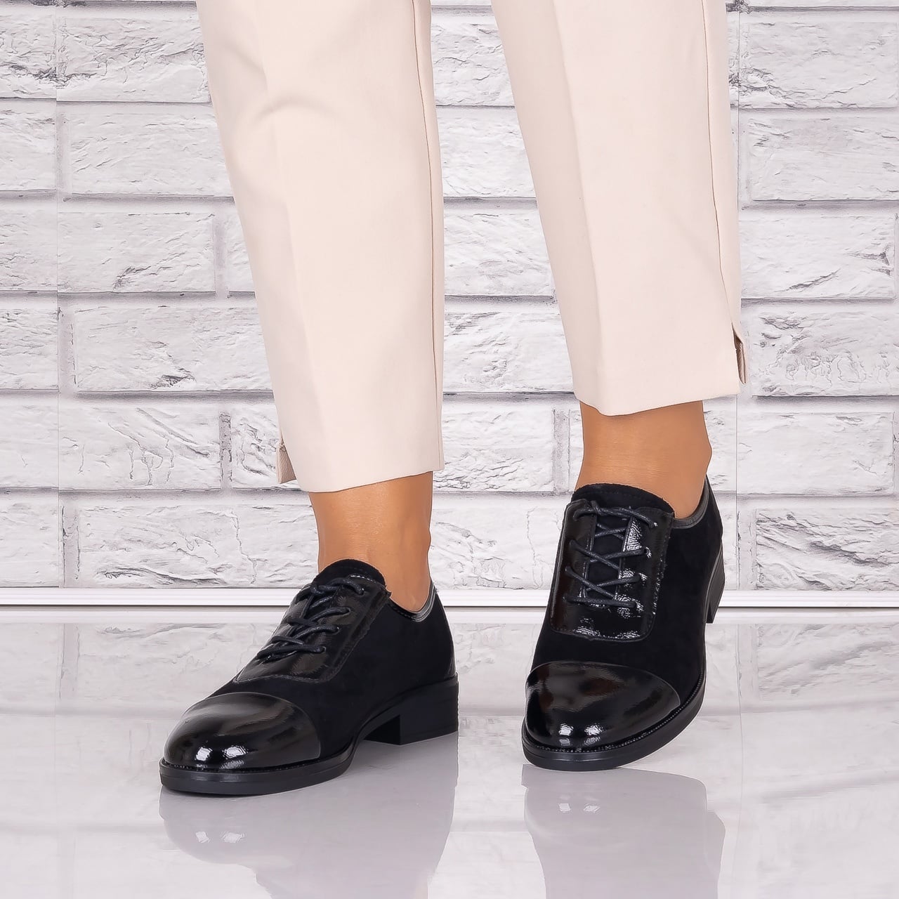 Pantofi dama casual Negri piele ecologica Intoarsa Maisie Torrenia - poza 4