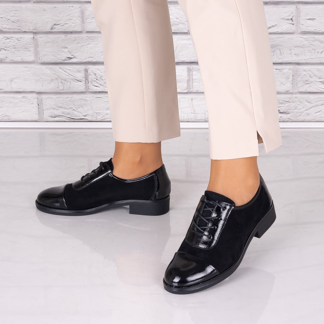Pantofi dama casual Negri piele ecologica Intoarsa Maisie Torrenia - poza 5