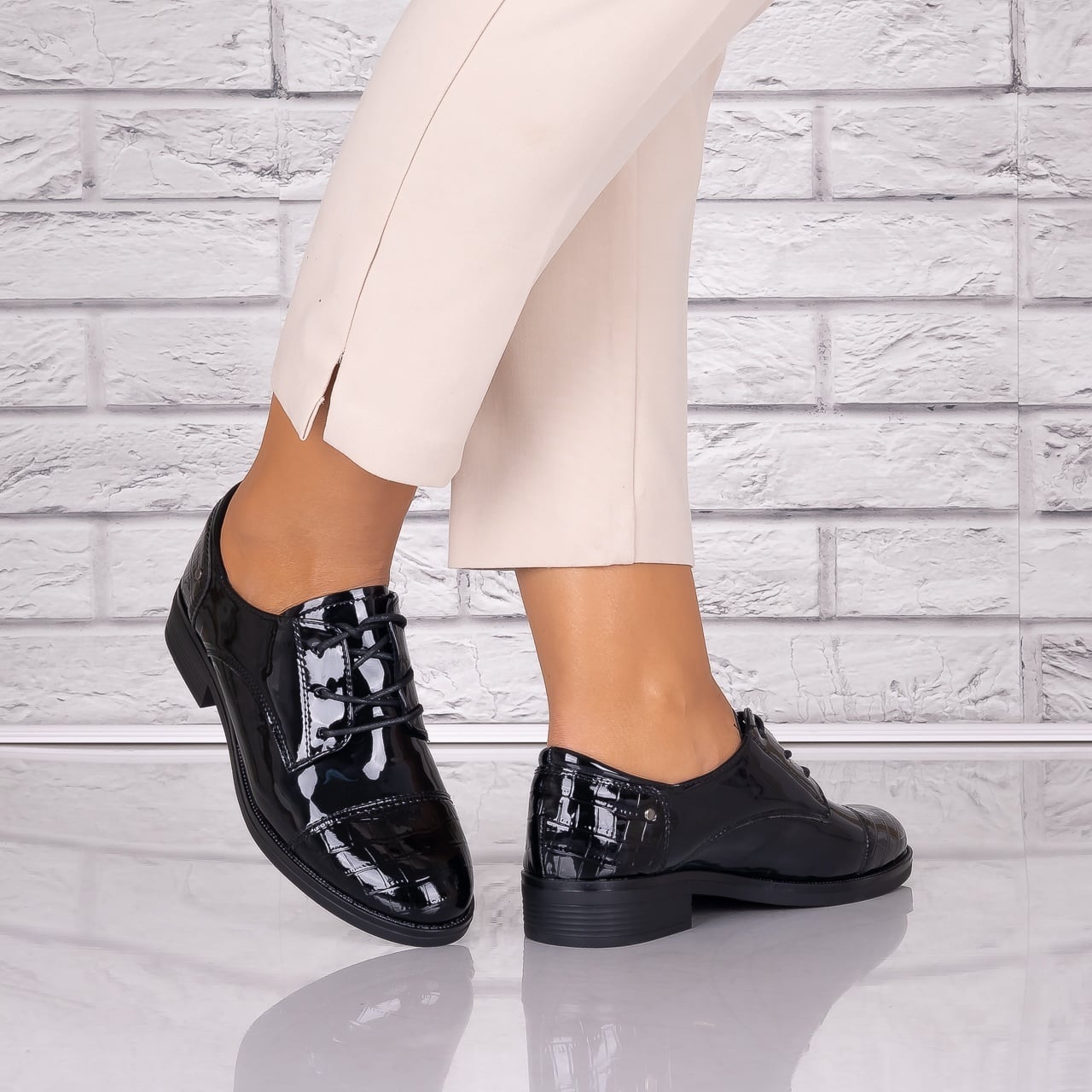 Pantofi dama casual Negri piele ecologica Lacuita Maisie Alivila - poza 3