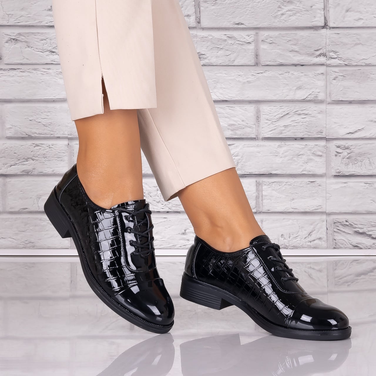 Pantofi dama casual Negri piele ecologica Maisie - poza 1
