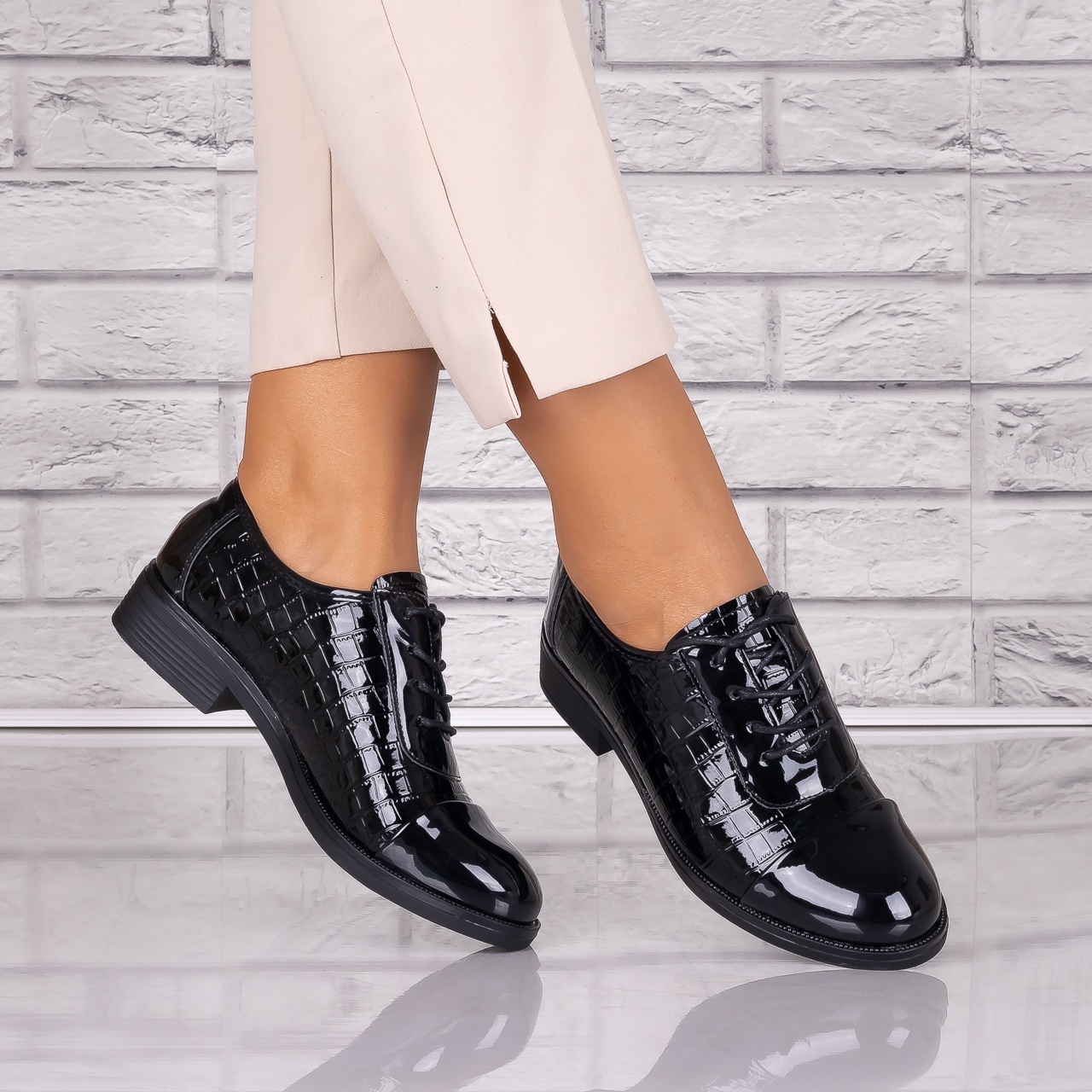 Pantofi dama casual Negri piele ecologica Maisie - poza 3