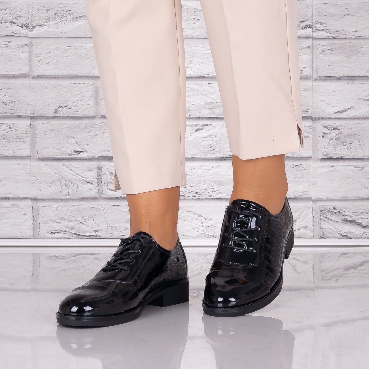 Pantofi dama casual Negri piele ecologica Maisie - poza 4