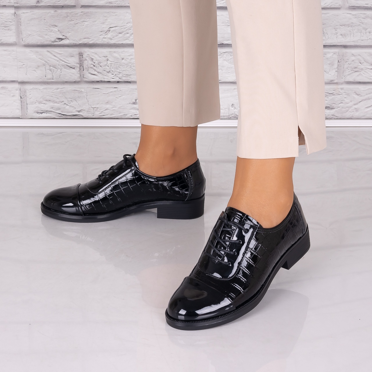Pantofi dama casual Negri piele ecologica Maisie - poza 5