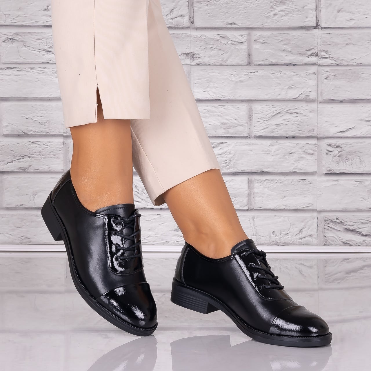 Pantofi dama casual Negri piele ecologica Maisie Torrenia - poza 1