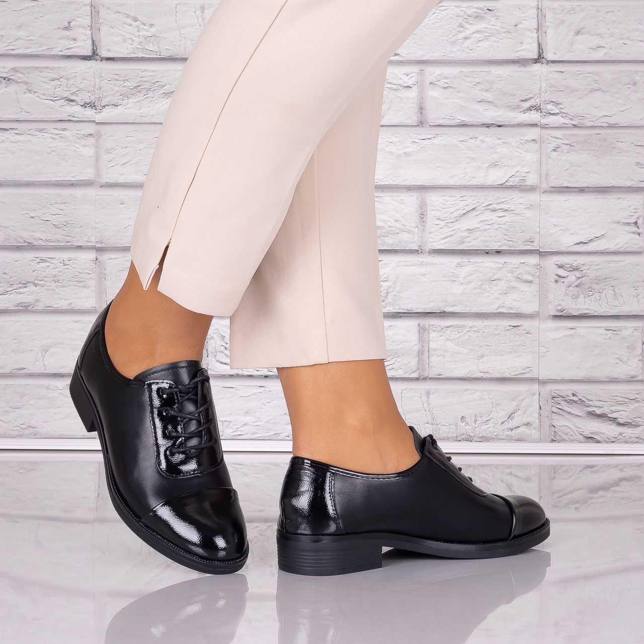 Pantofi dama casual Negri piele ecologica Maisie Torrenia - poza 3