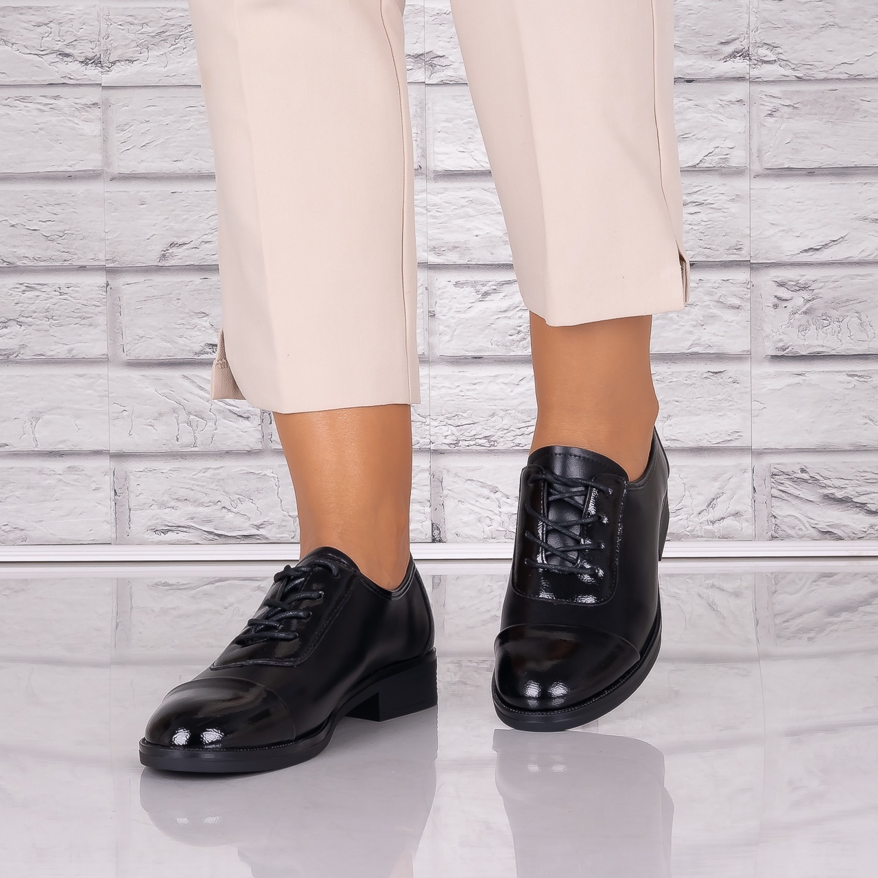 Pantofi dama casual Negri piele ecologica Maisie Torrenia - poza 4