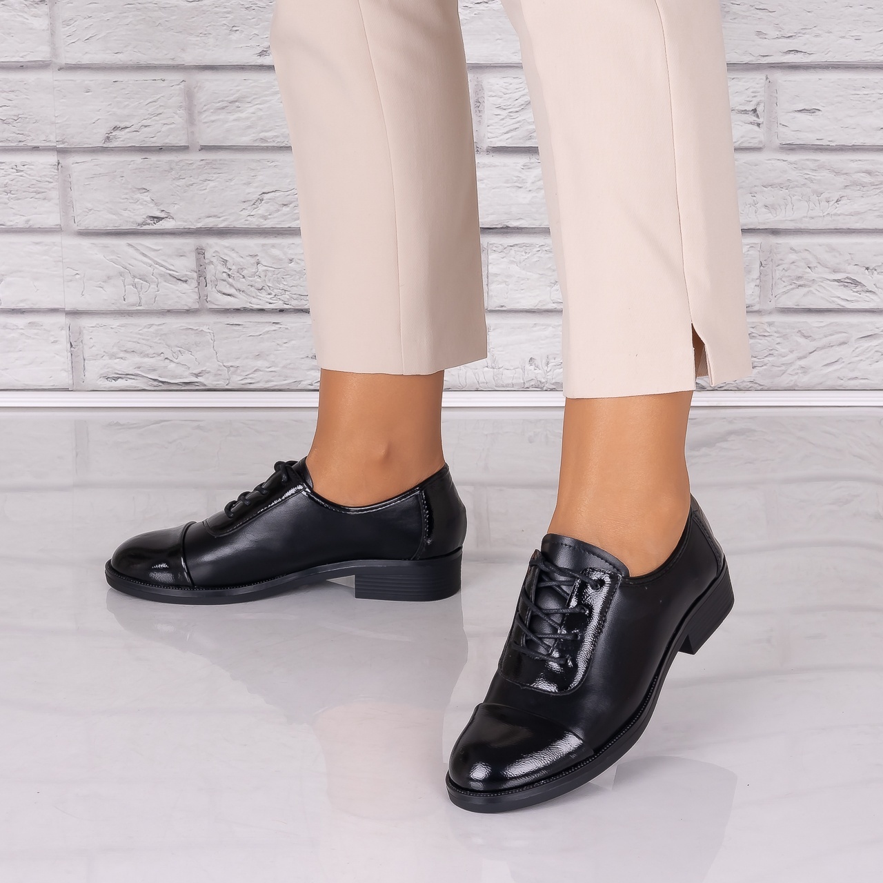Pantofi dama casual Negri piele ecologica Maisie Torrenia - poza 5