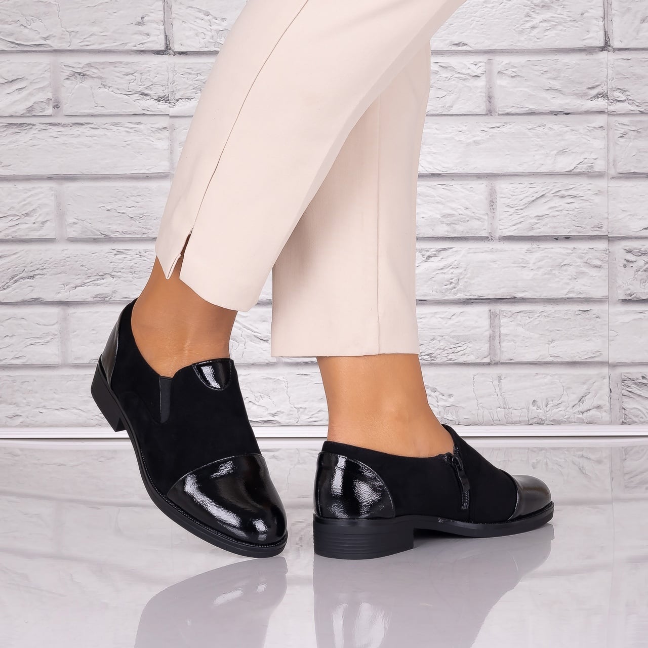 Pantofi dama casual Negri piele ecologica Manise - poza 3