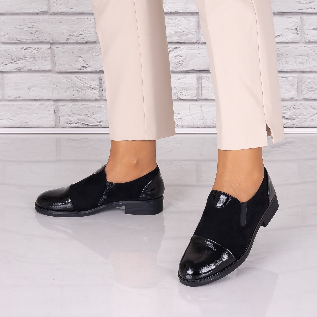 Pantofi dama casual Negri piele ecologica Manise - poza 4