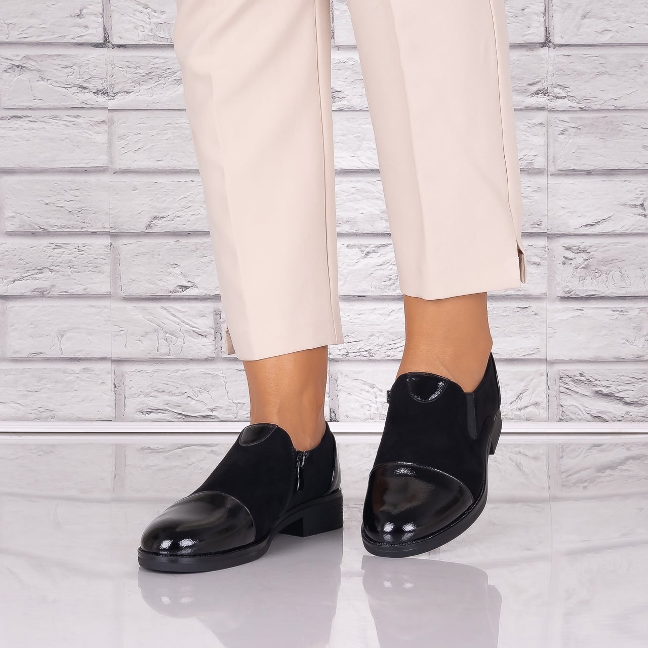 Pantofi dama casual Negri piele ecologica Manise - poza 5