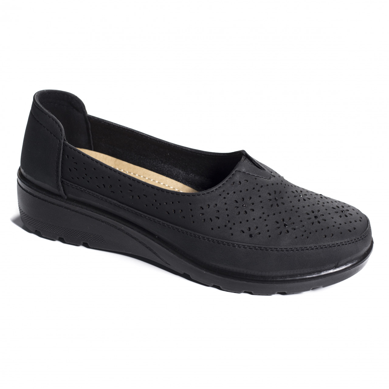 Pantofi dama casual negri piele ecologica resa - poza 4