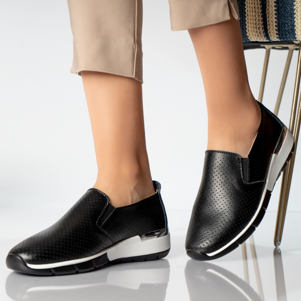 Pantofi dama casual negri piele naturala ninita - poza 1